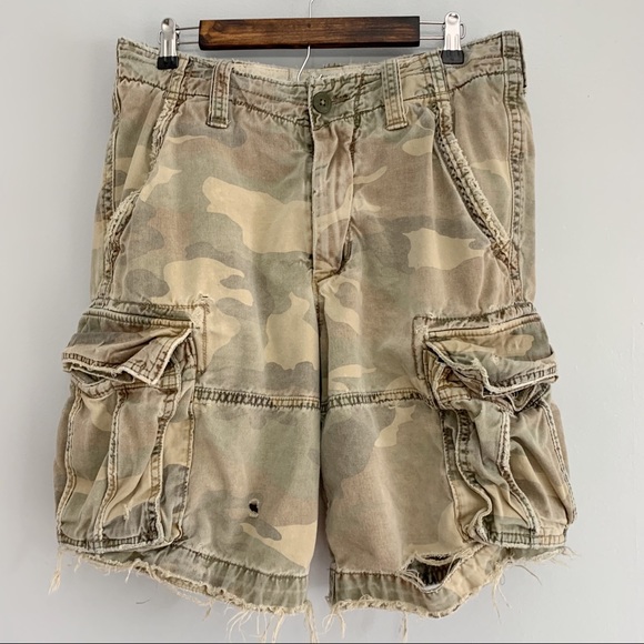 distressed cargo shorts